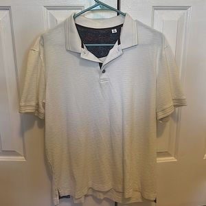 Robert Graham Men’s Collared Short Sleeve White Polo T shirt